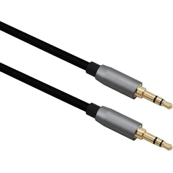 Helos Anschlusskabel, Klinke 3,5mm Stecker/Stecker 3 Pin, PREMIUM, 0,5m, schwarz