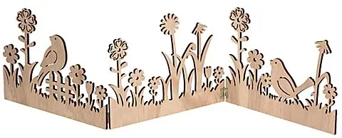 Blumenwiese aus Holz, 66 x 17 cm