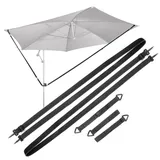 4smile Windsicherung Sonnenschirm - Robuste Ampelschirm Windsicherung stabilisiert Sonnenschirm 4 x 4 m bei Wind - Strapazierfähige Sonnenschirm Sicherung für Ampelschirm, Kurbelschirm, Gartenschirm - 255cm