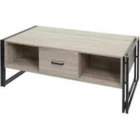Mendler Couchtisch HWC-A27b, Beistelltisch Wohnzimmertisch, 3D-Struktur, 45x110x60cm MVG-zertifiziert, Metall