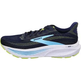Brooks Ghost 17 Herren Wide Peacoat/Lime/Blue 42,5
