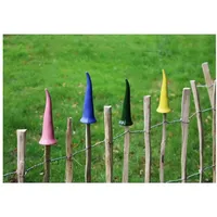 Buri 12x Zaunhocker Mütze Keramik Dekoration Garten Figur Pfosten