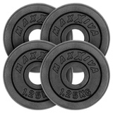 MAXXIVA Hantelscheiben 4erSet Gewichtsplatte je 1,25 kg Gusseisen schwarz 5 kg