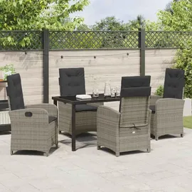 vidaXL Garten Essgruppe 5-tlg. Grau