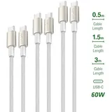 4smarts USB-C auf USB-C 3 m Silber/Weiß