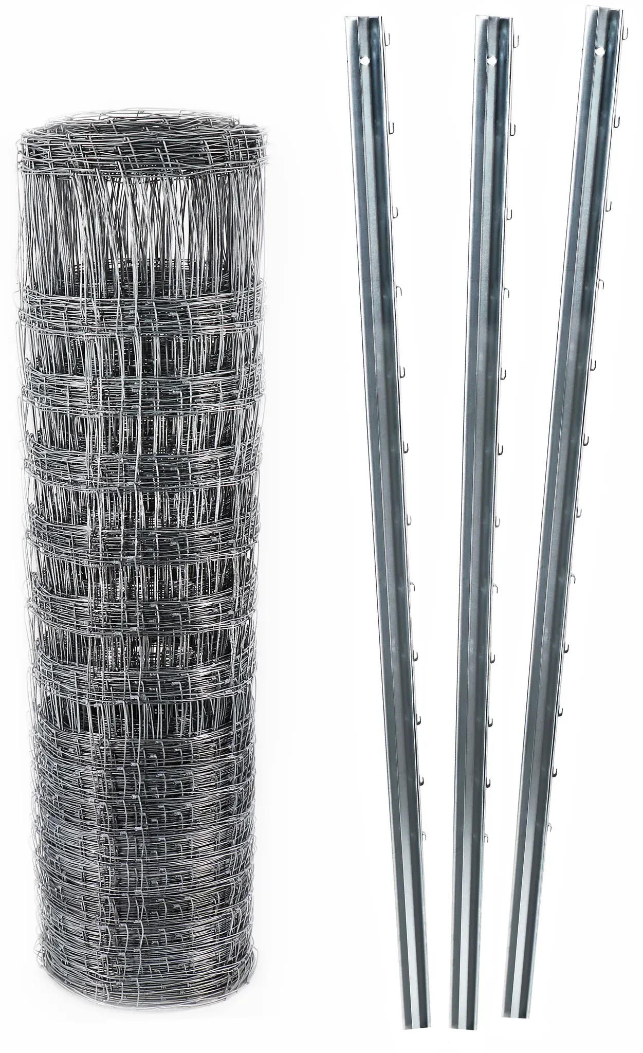 300m Wildzaun Forstzaun Knotengeflecht 160/15/15+ Z-Profil Zaunpfosten