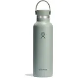 Hydro Flask - Standard Mouth Trinkflasche 621ml (21oz) - Isolierte Wasserflasche aus Edelstahl - Sportflasche mit auslaufsicherem Flex Deckel & Gurt - Thermoflasche Spülmaschinenfest - Agave