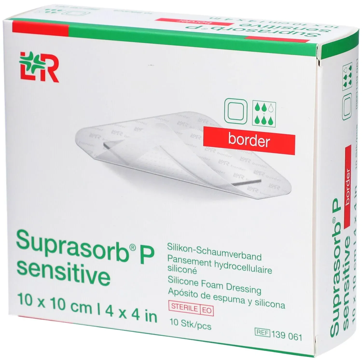 Suprasorb P sensitive border 10x10cm