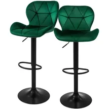 ML-Design Barhocker 59-79 cm Grün 2er Set drehbar gepolstert