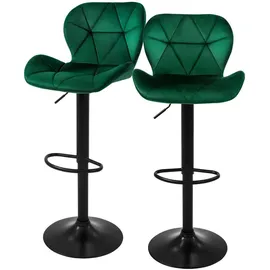 ML-Design Barhocker 59-79 cm Grün 2er Set drehbar gepolstert