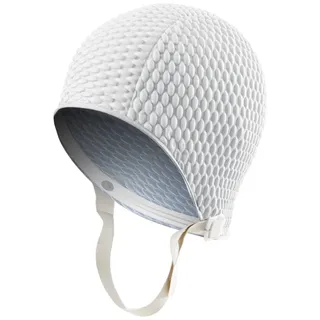 Sporti Bubble Badekappe mit Kinnriemen (Elfenbein)