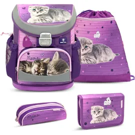 Belmil Mini-Fit Schulranzen-Set 4tlg Little Catly Lila