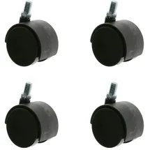 MS Beschläge Möbelrolle Rolle Kunststoffrolle Hartbodenrolle div Durchmesser Ø40mm M6 4er-Pack