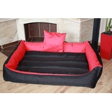 Odol-Plu XXL - Hundebett - Hundekissen - Hundesofa mit Wendekissen (Größe und Farbe wählbar) (120x90 rot-schwarz)