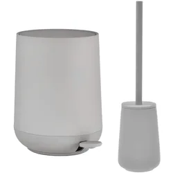 Zone Denmark Bad Accessoires 2tlg Set Pedaleimer und Toilettenbürste gull grey grau