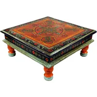 GURU-SHOP GURU SHOP Bemalter Kleiner Tisch, Minitisch, Blumenbank -