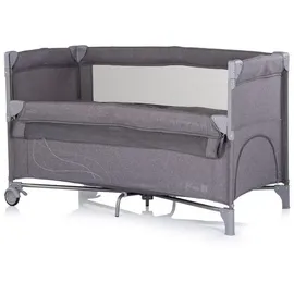Chipolino Reisebett, Relax Leinen 2 Ebenen Tasche, Reißverschluss, Räder, faltbar schwarz Kunststoff, 60x120 cm, Babymöbel, Babybetten, Reisebetten