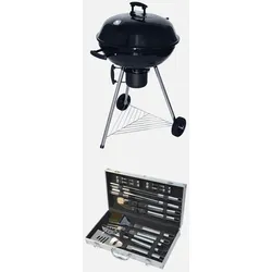 Holzkohle Grill-Set Georges inklusive Zubehörkoffer 18-teilig