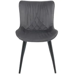 DELUKE® Stuhl KELCE Samt - 80,5x50x62cm, dunkelgrau, Metall Gestell Stühle Esszimmerstühle Stuhl Esszimmer Esstisch Stühle Küchenstuhl