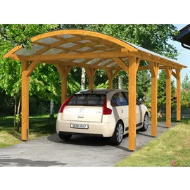 SKANHOLZ Franken Einzelcarport 3,76 x 7,55 m eiche hell inkl. Pfostenanker