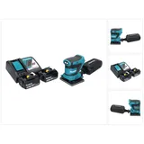 Makita DBO 481 RG Akku Schwingschleifer 18 V 112 x 102 mm + 2x Akku 6,0 Ah + Ladegerät