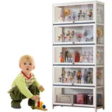 Koubhyj 5 Schicht Sammlervitrine, 80x33x172cm glasvitrine stehend, Kuriositätenschränke mit Glastüren Vitrine für Miniaturmodelle von Autos, Figur, Modellbau(Weiß/Auf DREI Seiten transparent)