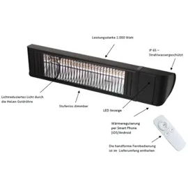 Infralogic HeizMeister Infrarot-Heizstrahler 2 kW schwarz