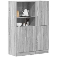 VidaXL 2-tlg. Küchenschrank-Set Grau Sonoma Holzwerkstoff
