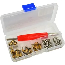 KFZ Klimaanlage Ventileinsatz 41-tlg Ventile + Ventileindreher Reparatur Set 7779