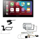 EHO Pioneer SPH-DA160DAB 2-DIN Autoradio Apple CarPlay Android Auto Bluetooth DAB USB passend für Opel Astra H satin stone