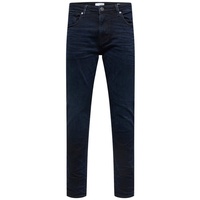Selected Homme Herren Jeans SLH175-SLIM LEON 24601 Slim Fit Blau Schwarz 16085012 Normaler Bund Reißverschluss W 28 L 32