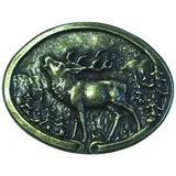 BELTINGER Gürtelschließe Röhrender Hirsch altmessing