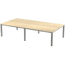 Rocada Mehrfacharbeitstisch Executive BxTxH 360x163x73cm Gestell verchromt Platte Melamin buche.