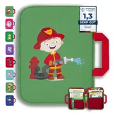 GRINSEZWERGE Tasche für TipToi im Feuerwehrmann Design I Aufbewahrung für TipToi Stift, Bücher & Zubehör I Kinder Tablet Tasche I Tragetasche für Edurino Figuren