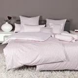 JANINE Streifen-Bettwäsche modern Classic kreiderose Kissenbezug einzeln 40x40 cm breite Streifen