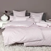 JANINE Streifen-Bettwäsche modern Classic kreiderose Kissenbezug einzeln 40x40 cm breite Streifen