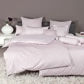 JANINE Streifen-Bettwäsche modern Classic kreiderose Kissenbezug einzeln 40x40 cm breite Streifen