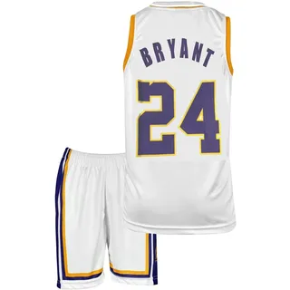 Amdrabola Lakers Basketball Kinder Trikot Bausatz, Weiß, Komm mit Shorts Basketballfans (176,Weiß)