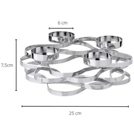 Edzard Adventskranz Alita (Ø 25 cm), silberfarben, Edelstahl, vernickelt,