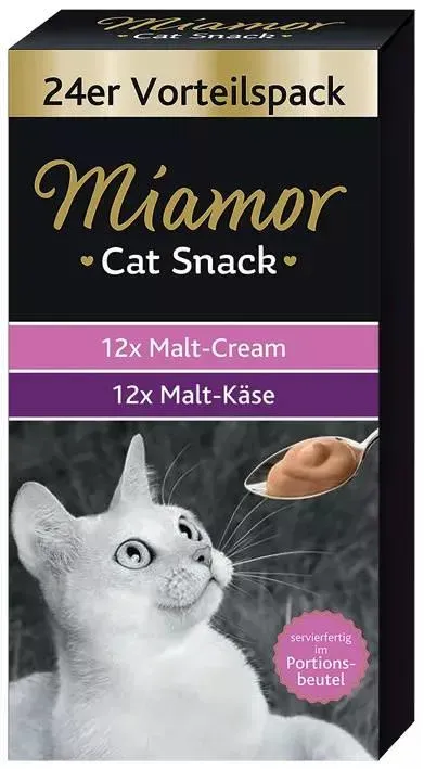 Miamor Pasta Malzcreme mit Käse 12x15g + Malzcreme 12x15g