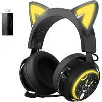 Somikon Gaming-Headset (Eingebautes Mikrofon mit Rauschunterdrückung für klare Sprachkommunikation während des Spielens. , "Drahtloses Gaming-Headset mit 7.1 Surround Sound und Cat-Ears) schwarz