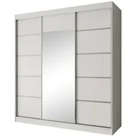 Beautysofa 3-türig Kleiderschrank mit Spiegel - mit Schiebetüren 200