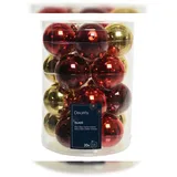 Christmas Decorations Weihnachtskugeln Glas 6cm glänzend Christbaumkugeln Weihnachtsbaumkugeln Christbaumschmuck Weihnachtsbaumschmuck, Weihnachten Rot Gold Mix