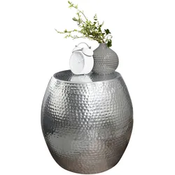 Kadima Design Beistelltisch `Enns`: Orientalisch, Hammerschlag-Struktur, Aluminium. Silber, 42x42x42 cm
