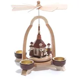 Teelichtpyramide mit Seiffener Kirche BxHxT 17x25x17 cm NEU Weihnachtspyramide