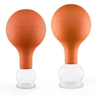 PULOX Schröpfgläser Set aus Echtglas 2 Stück. 2,5cm und 3,2cm Braun 2 St