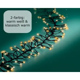 Lumineo Lichterkette Cluster 1128 LED 10,5 m, schwarzes Kabel klassisch warm weiß | warmweiß / - Schwarz