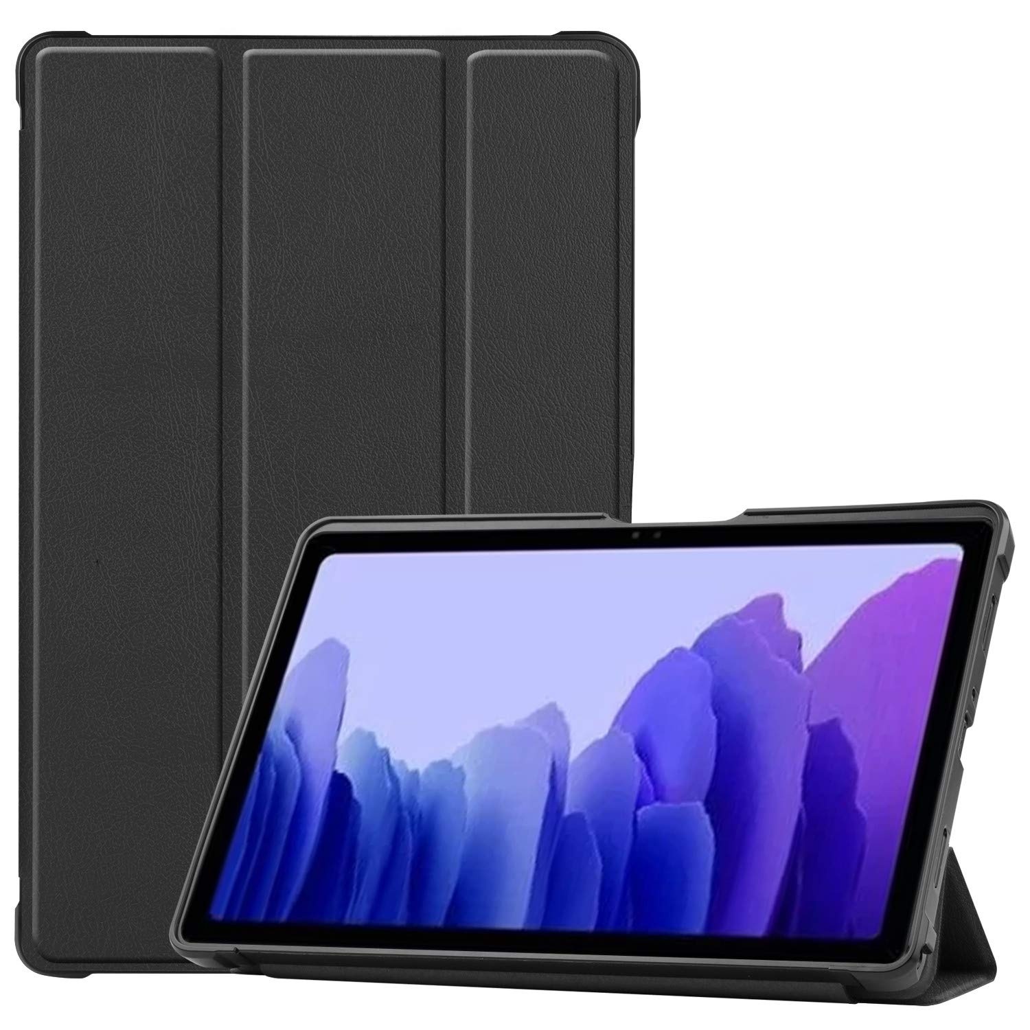 WHWOLF Tablet-Schutzhülle für Samsung Galaxy Tab A7 10.4 2020 Hülle (SM-T500/505), ultraleicht, schlank, mit Standfunktion, stoßfest, TPU-Silikon, flexibel, Schwarz