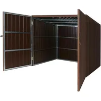 Mendler Mülltonnenverkleidung HWC-J29, Mülltonnenbox für Müllcontainer 660-1100L, WPC Metall