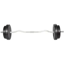 vidaXL Hantelset mit Curlstange und Hantelscheiben 30 kg